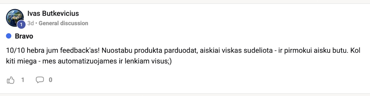 Ivas Butkevičius atsiliepimas