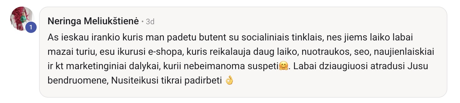 Neringa Meliukštienė atsiliepimas
